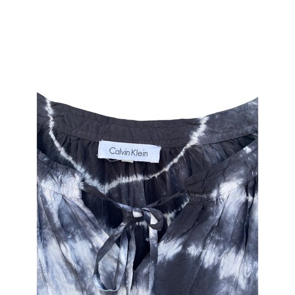 Calvin Klein Women's M Medium to Large L Tie dye Silk blouse - Picture 2 of 10